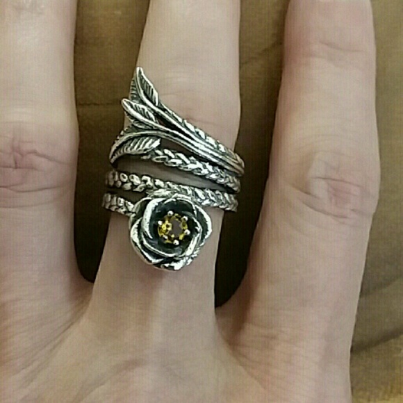 ISRAELI ARTISAN STERLING CITRINE RING - Picture 2 of 8